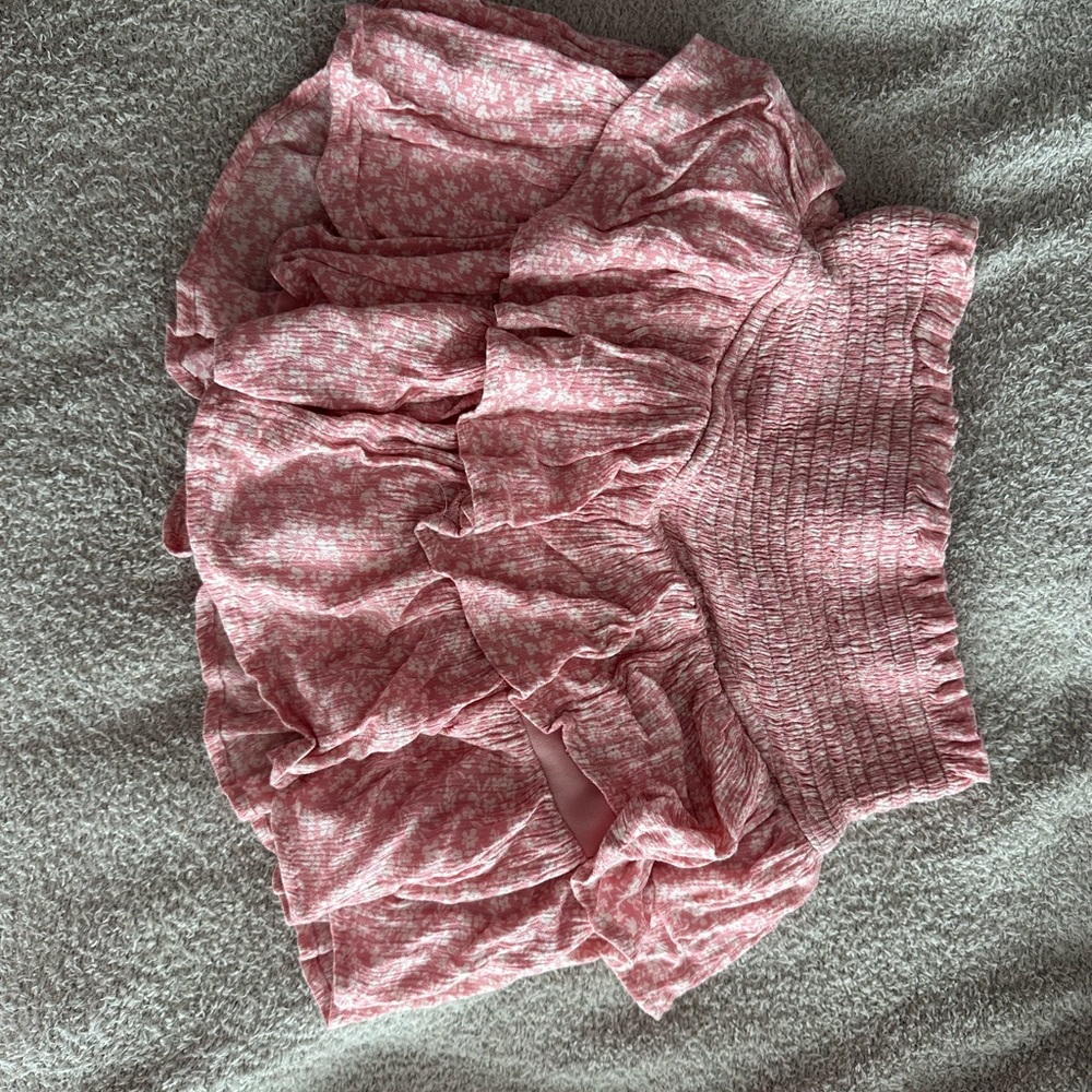 Alter’d State Floral Pink Ruffle Skirt